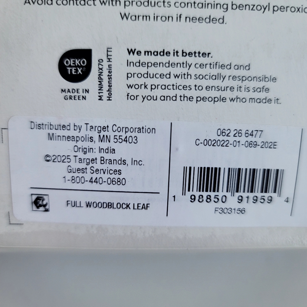 New Threshold Full Woodlock Leaf Performance Sheet Set 400 Thread Count. - Picture 12 of 15